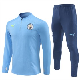 Manchester City Trainings Sweatshirt Kvarts-Dragkedja 2024-25 Blå